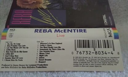 Reba McEntire Live 1989 cassette - Image 3