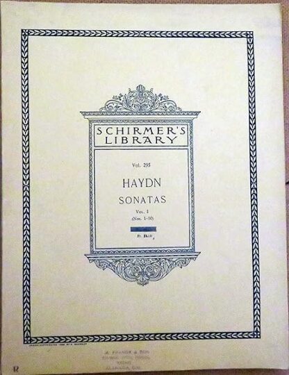 Schirmer's Library of Musical Classics Vol. 295 HAYDN SONATAS For The Piano Book 1