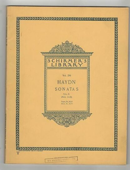 Sonatas for the Piano. Book II, Nos. 11-20 (Schirmer's Library of Musical Classics, Vol. 296) [Paperback] Franz Joseph Haydn and Ludwig Klee & Dr. Sigmund Lebert