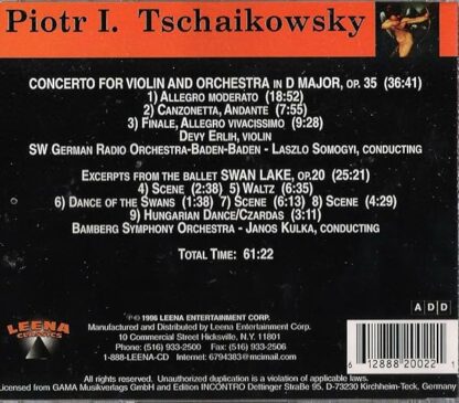 Tschaikowsky: Concerto for Violin and Orchestra / Excerpts from Swan Lake